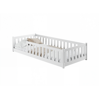 Lit Enfant Stela 90x200 Blanc - Blanc Livré Avec Sommier