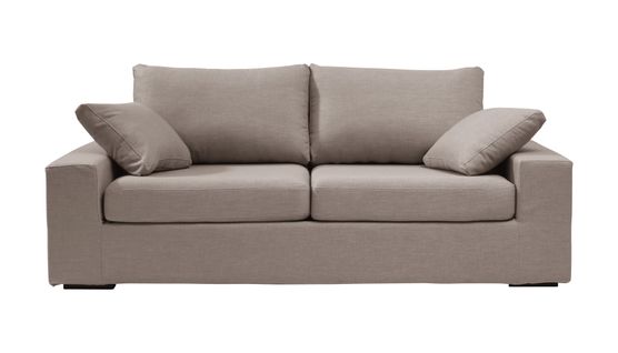 Convertible 6 Cm Lattes Canapé 3 Pl Deule 193 Cm Tissu Taupe - Fab. France