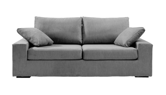 Canapé 3 Pl Deule 193 Cm Fixe Tissu Graphite - 100% Déhoussable - Fab. France