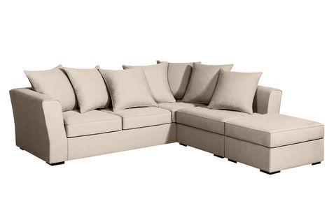 Canapé D'angle Yser Fixe 240 X 236 Cm Beige - 100% Déhoussable - Fab. En France