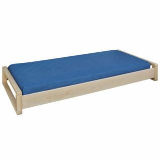 Pack Lit Empilable Avec Matelas Poka   Bois 90x200 Cm