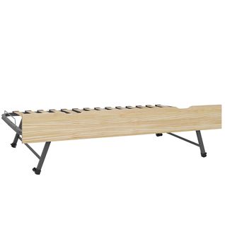 Sommier Gigogne Avec Façade 2 Mains Makuria   Bois Naturel 80x190 Cm