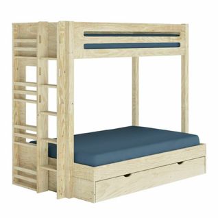 Pack Lit Superposé Gigogne 4 Places Avec Matelas Isa   Bois Naturel 120x190 Cm