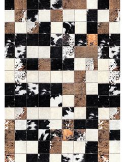 Petit Tapis Patchwork Cube Marron - 50x80cm