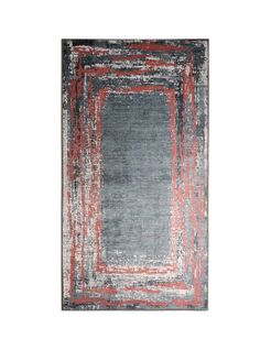 Tapis De Salon Ring Noir Rouge - 80x150cm