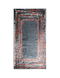 Tapis De Salon Ring Gris Rouge - 160x230cm