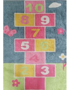 Tapis Enfant Coloré Marelle Multicolore - 80x150cm