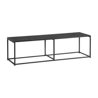 Meuble TV En Métal Noir 140x40x40cm - Barre De Renfort