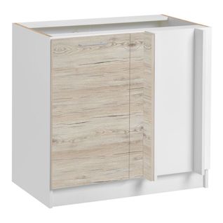 Meuble D'angle Bas Eco Noyer Blanchi 1 Porte, L 105 Cm