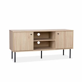 Meuble TV. Braga. Deux Portes. Deux Niches. Une Étagère.  L 120 X L 39 X H 56.2cm