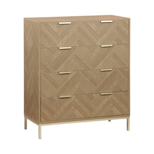 Commode Budapest. Quatre Tiroirs. Décor Chevrons L 80 X L 40 X H 95cm
