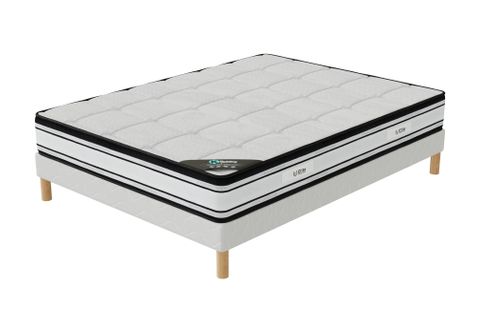 Ensemble Matelas Mousse Grand Confort + Sommier 140x200 Hauteur 22cm