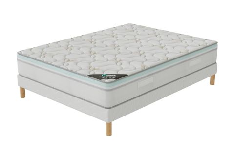 Ensemble Matelas Mousse Aloevera + Sommier 200x200 Hauteur 27cm