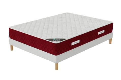 Ensemble Literie ROSSO (Matelas + Sommier) 180x200 cm - Hauteur 25 cm avec Sommier en 2 Blocs