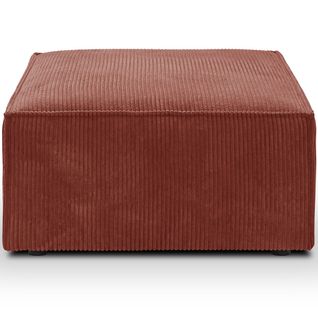 Pouf En Velours Côtelé Rouille - Livia
