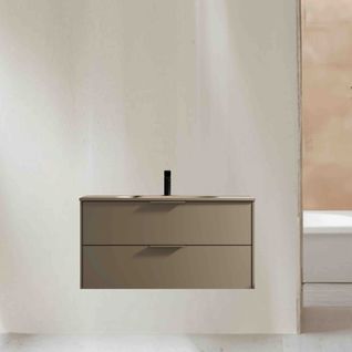 Meuble De Salle Bain Avec Vasque Aspect Lichen 120 Cm Aquamila