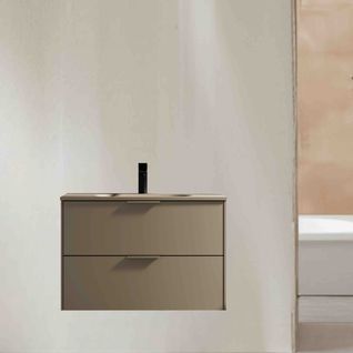 Meuble De Salle De Bain Avec Vasque Aspect Lichen 80 Cm Aquamila