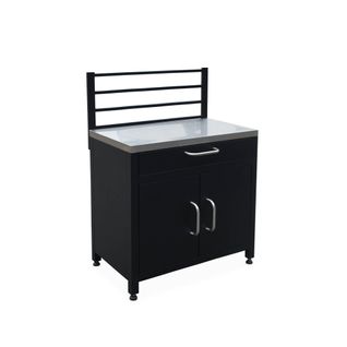 Meuble De Cuisine Extérieure En Acier Avec 1 Tiroir Et 1 Porte Et 1 Grille De Suspension L80