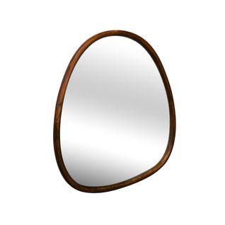 Miroir Organique En Bois De Sapin 55cm Couleur Noyer Charlie  L 55 X L 50 X E 3cm