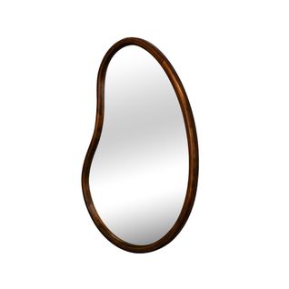 Miroir Organique En Bois De Sapin 65cm Épaisseur 3cm Coloris Noyer Idéal Entrée. Chambre Ou Salle