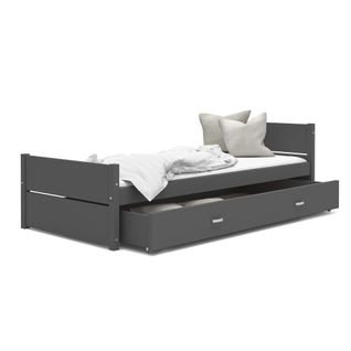 Lit Enfant  Simon 90x200 Cm -  1 Sommier Et Tiroir Inclus Gris