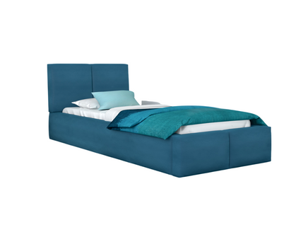 Lit Coffre Tulum 90 X 200 Cm Avec Sommier à Lattes Relevable Azur