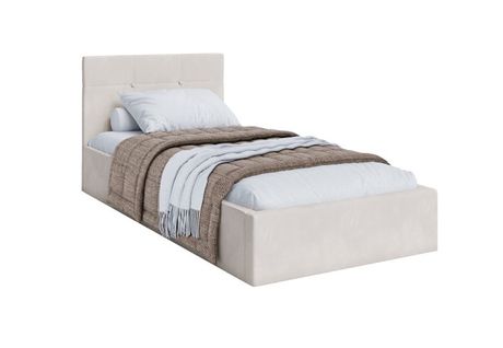 Lit Coffre Vegas 90 X 200 Cm  Avec Sommier à Lattes Relevable Beige