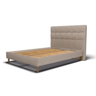 Ensemble Lit + Tête De Lit 140x190cm - Beige - Collection Léa
