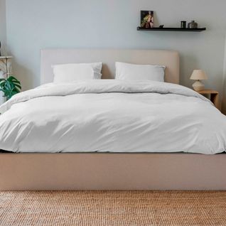 Parure - Draps Housse 80x200cm, Housse De Couette 140x200cm, Taie D'oreillers 65x65cm - Blanc