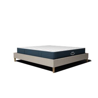 Pack Matelas Hybride 80x200cm Accueil à Mémoire De Forme et Sommier Déco Beige