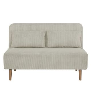 Banquette BZ - 2 Places - Tissu Velours Côtelé Beige - 130 X 90 X 81 Cm - Deplo