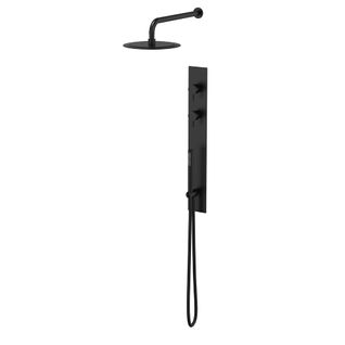 Colonne De Douche Encastrée Thermostatique Pura Noir Mat