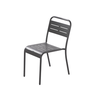 Bergame - Lot De 6 Chaises En Acier Gris Foncé