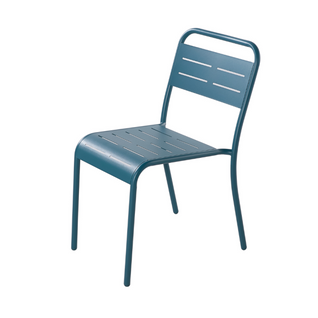 Bergame -lot De 4 Chaises En Acier Bleu