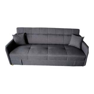 Adare - Canapé Convertible Avec Coffre En Tissu Gris Foncé 3 Places
