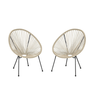 Acapulco Beige 2 Chaises De Jardin Effet Rotin