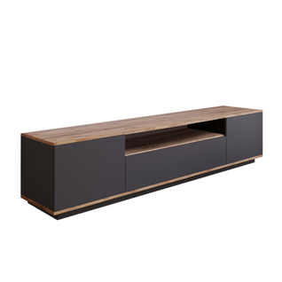 Tyro - Meuble TV Gris Et Bois 180 Cm