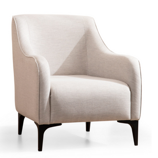 James - Fauteuil En Tissu Blanc Cassé