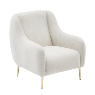 Negan - Fauteuil Blanc - Pieds Dorés