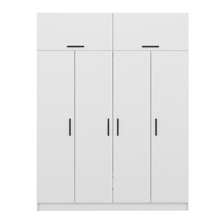 Foch - Dressing Avec Étagères Et Penderie 15 Espaces De Stockage Blanc