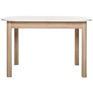 Table à Manger Extensible Blanc/effet Chêne 4/6 Personnes 120/160 Cm - Tori