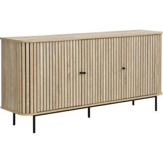 Buffet 3 Portes Rainurées Couleur Chêne L160xh78 Cm - Solna