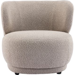 Fauteuil En Tissu Bouclette Taupe - Ester