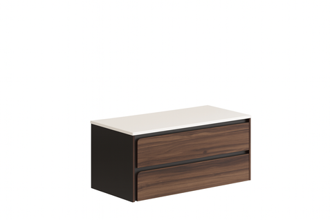 Ensemble Meuble Indico Valenti/noir+ Vasque Céramique Flat 100cm