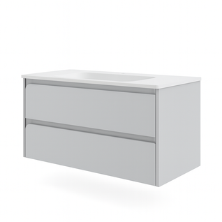 Ensemble Meuble Indico Gris + Vasque Céramique Flat 100cm