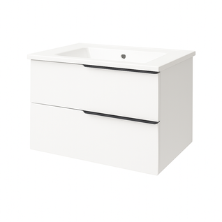 Ensemble Meuble Vasque Black Triskel Blanc Laqué Brillant 80cm