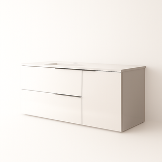 Ensemble Meuble Vasque Black Capri 100cm Blanc Laqué