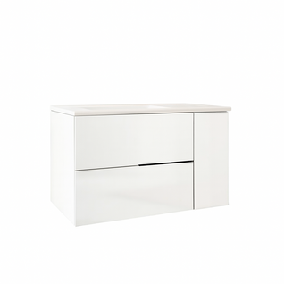 Ensemble Meuble Vasque Black Capri 80cm Blanc Laqué