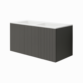 Ensemble Meuble Bari + Vasque Céramique Flat - 120cm Ceniza