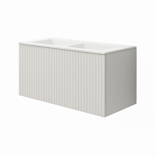 Ensemble Meuble Bari + Vasque Céramique Flat - 120cm Blanc